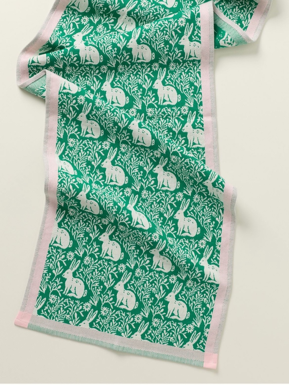 New! NWT Anthropologie Bunny Jacquard Table Runner